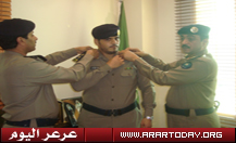 سعادة اللواء عبدالله عسيري مدير عام الدفاع المدني بالشمالية يقلد الملازم أول مهندس سعيد الغامدي رتبته الجديدة