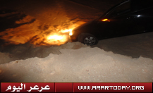 حفر حي الربوة تواصل التهام السيارات وسط صمت الأمانة .. ونجاة أفراد الأمن من مخمور أقتحم الموقع بسيارته !! ( يوجد صور )