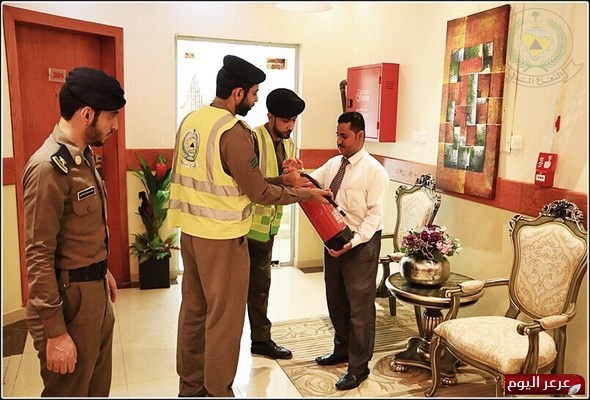 مديرية الدفاع المدني بالحدود الشمالية تواصل حملة السلامة في المنشآت