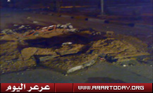 نجاة ضابط أمن بعد سقوط سيارته في حفره في أحد الشوارع باسكان قوى الأمن ( يوجد صور )