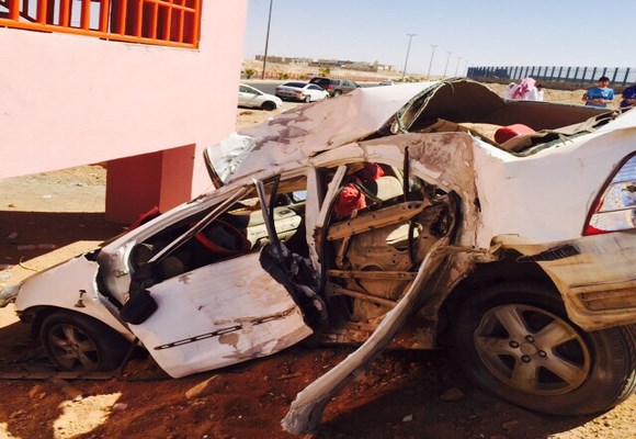 وفاة شابين واصابة ثالث باصابات خطيرة في حادث مروع في عرعر