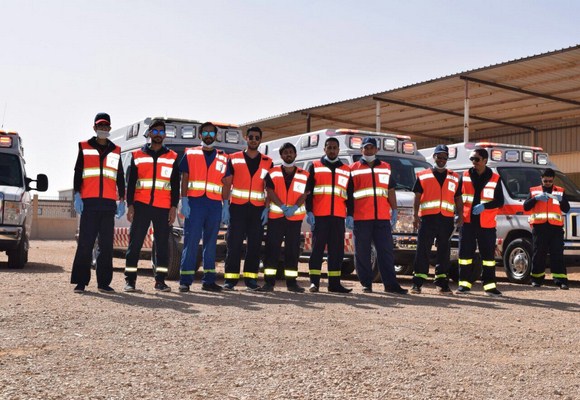 فرع هيئة الهلال الأحمر بالمنطقة تنفذ خطة فرضية بهدف قياس جاهزية الفرق الاسعافية المشاركة في التدخل السريع