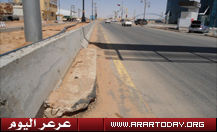 صبات إسمنتية تترصد مرتادي طريق الملك سعود بعرعر ( صور )