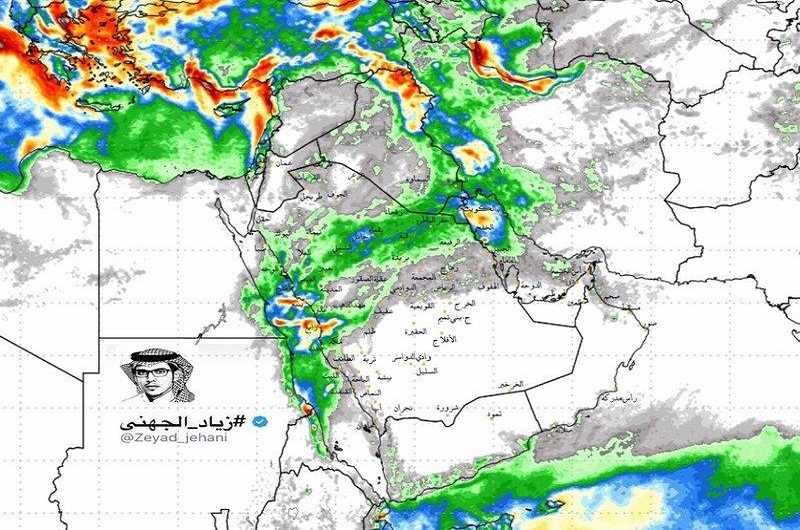 توقعات بهطول أمطار غزيرة على عدد من مناطق المملكة بدءاً من الأحد المقبل