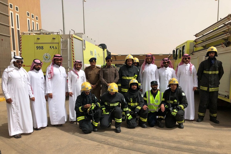 مدني رفحاء ينفذ خطة فرضية لحريق بالضمان رفحاء