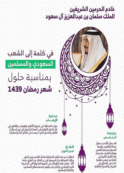 خادم الحرمين الشريفين يوجه كلمة للمواطنين وعموم المسلمين بمناسبة حلول شهر رمضان