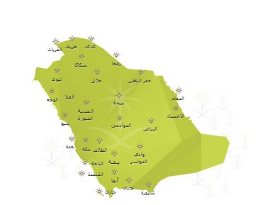 نشاط الرياح المثيرة للغبار على مناطق الشمالية والشرقية والقصيم والرياض