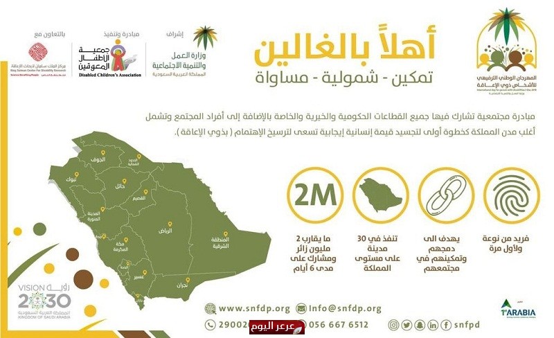 جمعية الأطفال المعوقين تنظم المهرجان الوطني الترفيهي الأول للأشخاص ذوي الاعاقة