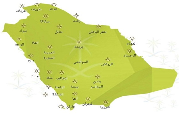 حالة الطقس المتوقعة اليوم الأحد 1440/5/7 هـ