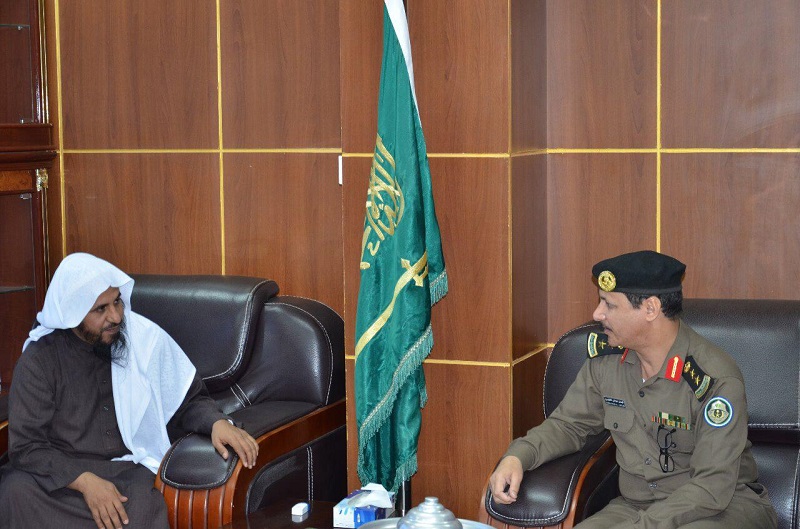 مدير عام الشؤون الاسلامية يستقبل قائد قوة أمن الطرق في منطقة الحدود الشمالية