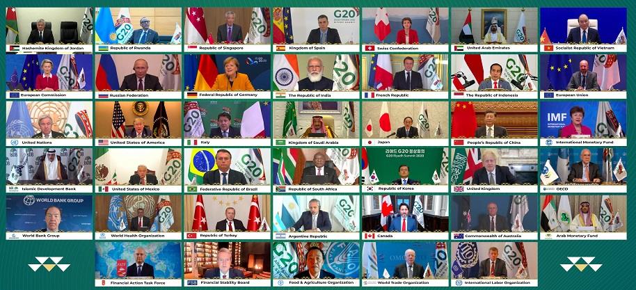 الصورة الجماعية لقادة مجموعة العشرين المشاركين في قمة الرياض