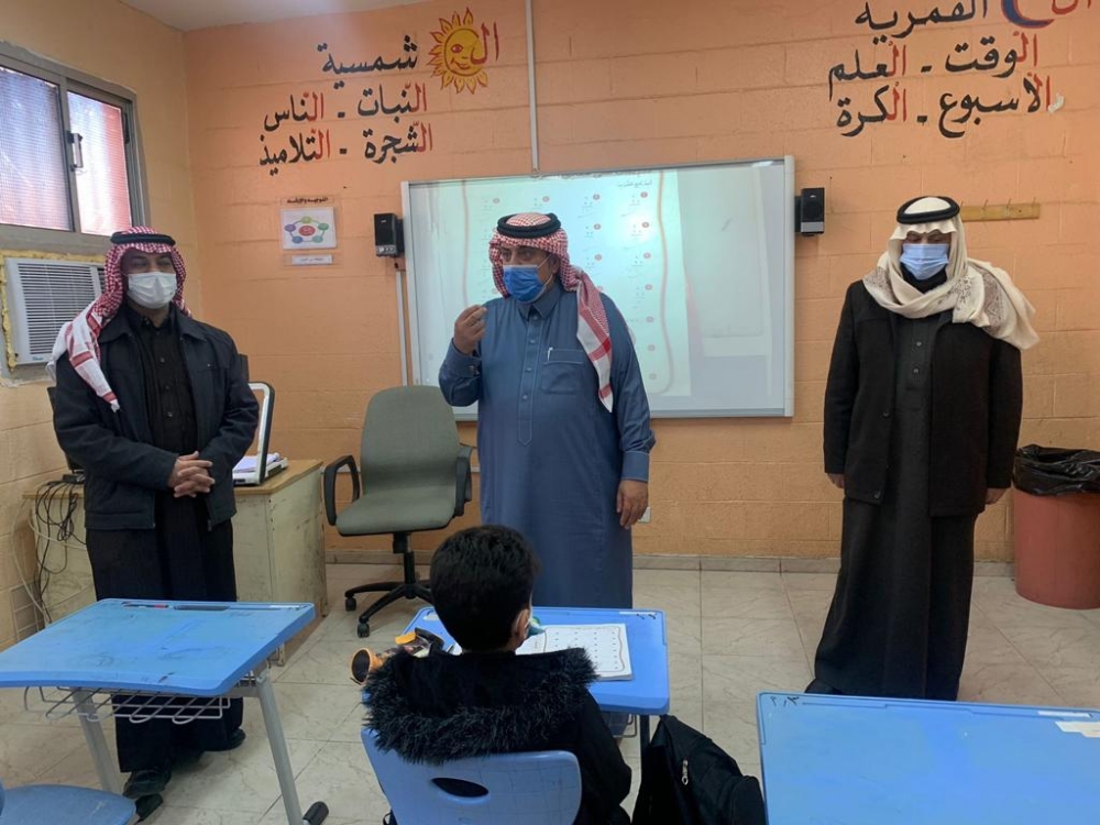 مدير الإشراف التربوي بتعليم الحدود الشمالية الأستاذ محمد داوود العطيوي يطلع على الخطط التشغيلية لعدد من المدارس الابتدائية