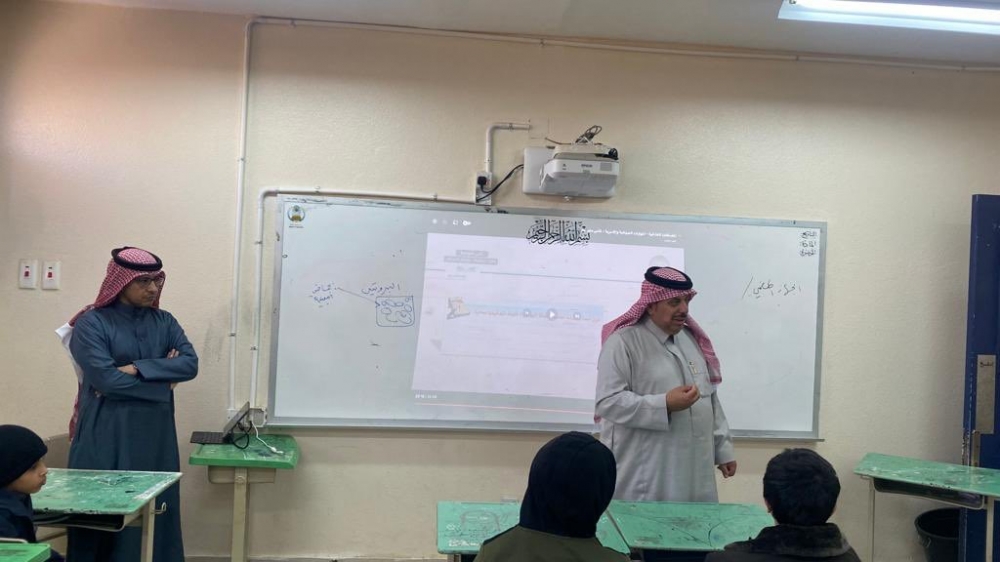 مدير إدارة الإشراف التربوي بتعليم الحدود الشمالية الأستاذ محمد داوود العطيوي يقوم بزيارة لعدد من مدارس قطاع رفحاء