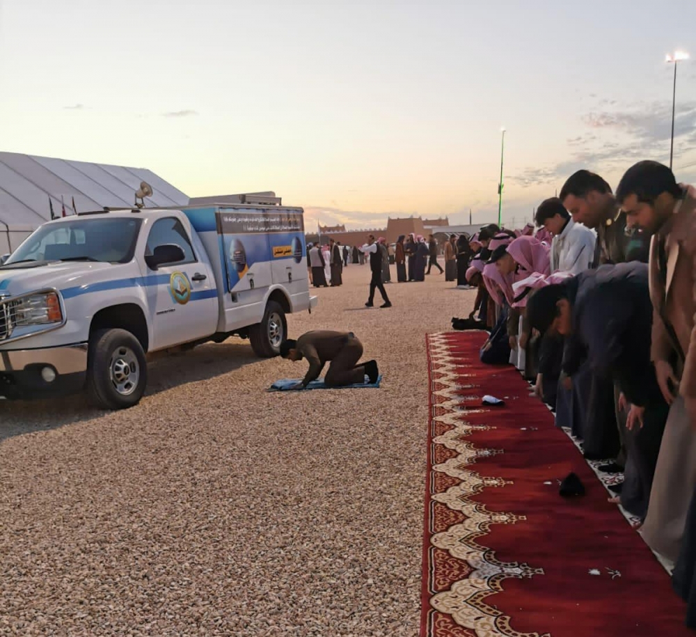 هيئة الأمر بالمعروف بمحافظة طريف تفعّل المصلى المتنقل في مهرجان الصقور