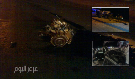 انفصال ماكينة سيارة بشكل غريب يتسبب بحادث مروري ( صور )